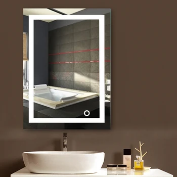 Liela Izmēra Vannas istabas Spogulī, veido sienas uzstādīts ar LED Apgaismojumu apdares mājās vannas istabas spogulis 60x80 cm, Vannas Spoguļi