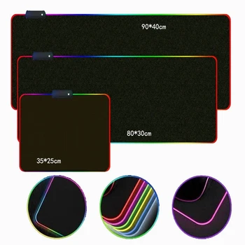 Liela RGB Peles Paliktņa Versija PadMouse Datoru Spēļu Spēlētājs, Spēlēt Gumijas Paklājiņš, Led