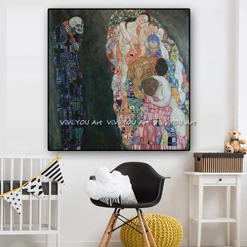 Lielas gleznas, kas darinātas Gustava Klimta Sievietes Draugs Eļļas Glezna Reprodukcijas Audekls Mākslas Skandināvu naftas krāsošana Sienas, Attēlus,