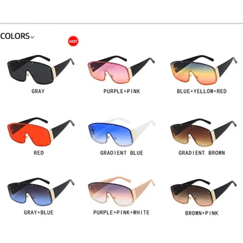 Lielgabarīta viengabala Saulesbrilles Sieviešu Vīriešu Unisex 2020. Gadam Jauna Tendence Street Beat Brilles Metāla Rāmis Slīpuma Briļļu Toņos Sievietēm