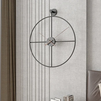 Lieli Metāla Sienas Pulkstenis ar Modernu Dizainu Ziemeļvalstu Minimālisma Stilā Čuguna Mākslas 3D Apdare Pulksteņi Sienas Skatīties Kafijas Mājas Dekoru 68 cm