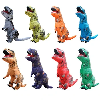 Lielie Bērni Dinozaura Kostīms Piepūšamās Kostīmi Anime T-Rex Karnevāls Purima Puse Halloween Cosplay Kostīms Zēniem Meitenēm