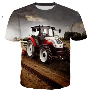 Lielizmēra 3D Printēšanas Jauno Auto, Traktors T krekls Vīriešiem Hip Hop Ropa Hombre Gadījuma Streetwear Zēnu T-krekls Cilvēks Tshirt Topi, Vīriešu Apģērbs