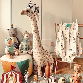 Lielo Izmēru Simulācijas Žirafe Plīša Rotaļlietu, Mīksto Dzīvnieku Žirafes Guļ Lelle Dzimšanas Dienas Dāvana Bērniem Rotaļlietas