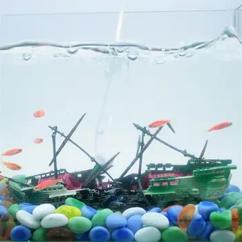 Lielu Šķelto Laivu Akvāriju Dekorēšana Formas Zivju Tvertnes Atdalītas Nogrimis kuģa bojāeja Vraku Dekoru декор для аквариума #4S05