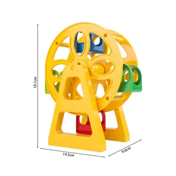 Lielā Daļiņu Diy Celtniecības Bloki Atrakciju Parka Šūpoles Panorāmas Rata Izslīdēšanas Brinquedos Saderīgs ar Duploed Rotaļlietas Bērniem