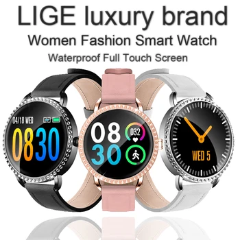 LIGE 2019 Jaunas Sievietes Smart Watch Sirds ritma Monitors Modes Dāmas skatīties Fitnesa Tracker Sporta Smartwatch Android, IOS+Kaste