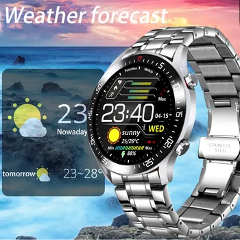 LIGE 2020. gadam Jauna Tērauda Band Smart Skatīties Vīrieši Android, IOS Tālrunis sirdsdarbība IP68 Ūdensnecaurlaidīga ar skārienekrānu Luksusa Smartwatch