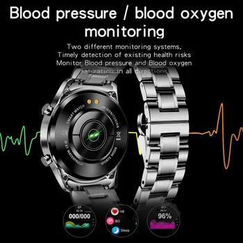 LIGE 2020 Jaunu Luksusa zīmolu vīriešu pulksteņi Tērauda band Fitnesa skatīties Sirdsdarbības ātrums, asinsspiediens Darbības tracker Smart Skatīties Uz Vīriešiem