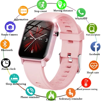 LIGE Jaunu Full Touch Screen Smart Skatīties Sieviešu Sporta Sirdsdarbības Ātrums, asinsspiediens IP68 Ūdensnecaurlaidīga Smartwatch relojes inteligentes