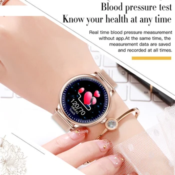 LIGE Jaunu Modes Smart Skatīties Sieviešu Sirdsdarbības Ātrums, asinsspiediens Fizioloģisko Ciklu Uzraudzības Daudzfunkciju Dāmas Smartwatch+Kaste