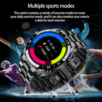 LIGE Pilna Touch Screen Smart Skatīties Sporta Bluetooth Zvanu Skatīties Asins Spiediena Monitoru, Ziņu Atgādinājums Biznesa Smartwatch Vīriešiem