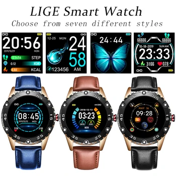 LIGE Smart Skatīties Vīrieši smartwatch Sieviešu ūdensizturīgs Sporta Fitnesa tracker sirdsdarbība sphygmomanometer Pedometrs Android, ios