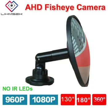 Lihmsek Smart Security Mini Spogulis Fisheye Kamera AHD 1080P, 960P Vandalproof Dome VIDEONOVĒROŠANAS Kamera HD 2MP Platleņķa Objektīvs 130 180 360