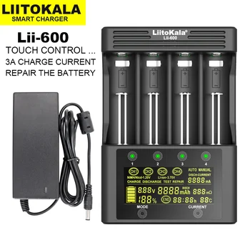 LiitoKala Lii-600 LCD Akumulatoru Lādētāju Li-ion 3.7 V, NiMH 1,2 V akumulators Piemērots 18650 26650 21700 26700 18350 AA AAA