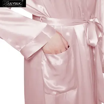 LilySilk 100 Zīda Drēbes Sleepwear Kimono Sieviešu 22 momme Dabas Klasiskās Garās Luksusa Sieviešu Apģērbu Bezmaksas Piegāde