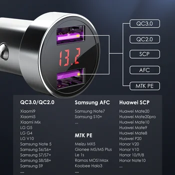 LINGCHEN 36W Ātri Uzlādēt 4.0 3.0 USB Auto Lādētāju Xiaomi Huawei Supercharge SCP QC4.0 QC3.0 Ātri PD USB C Automašīnas Tālruņa lādētājs