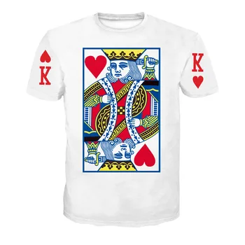 LINRAOQIAN Zīmola Pokera T Krekls Spēļu Kārtis Drēbes Spēļu Krekli Las Vegas T Topi Apģērbi Vīriešiem Smieklīgi 3d T-krekls