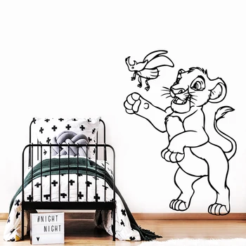 Lion King Sienas Decal Karikatūra Simba Uzlīmes Bērniem Babys Telpu Dekorēšana Zēnu Guļamistaba Dekori Noņemams Art Sienas Noņemams