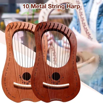 Lira Arfa 10 String Arfa Portatīvo Maza Arfa ar Izturīgu Stīgu Mūzikas Instruments Stabilai Skaņas Kvalitāti Arfa