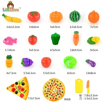 LittLove 24 Gabali Izlikties, Spēlēt Virtuves Vakariņas Griešanas Izturas pret Jautri Spēlēt Pārtikas Iestatiet 3D DIY Dzīves Rotaļlietas Bērniem