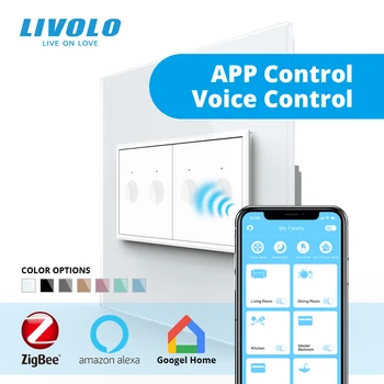 Livolo MUMS ĀS Standarta 90mm Smart wifi Sienas Touch Switch,app viedtālrunis Touch Kontroli,balta kristāla, stikla,plastmasas atslēgu,krusta