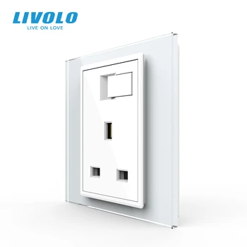 Livolo UK standarta 13A Double-Polu Sienas Kontaktligzda, Touch Funkcija, Kontroles, Zemes Vadi Saiti, 220-250V