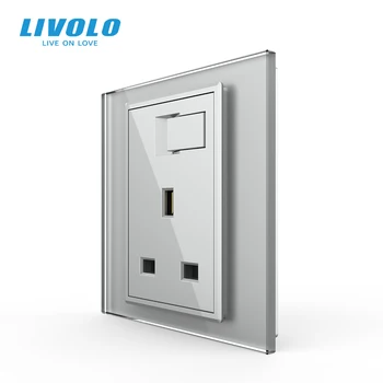 Livolo UK standarta 13A Double-Polu Sienas Kontaktligzda, Touch Funkcija, Kontroles, Zemes Vadi Saiti, 220-250V