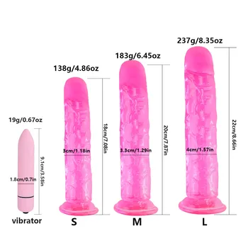Lode Vibrators+Želejveida Dildo Reālistiskā Penis Ar piesūcekni Seksa Rotaļlietas Sievietēm Seksa Produkti G Spot Vagīnas Stimulators Big Dildo