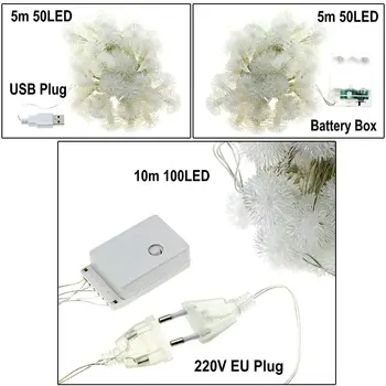 Lodeszivs Bumbu LED String Gaismas AC 220V / Akumulatora Kaste / USB 5V Jauno Gadu Vītnes Cristmas Āra Iekštelpu Apdares