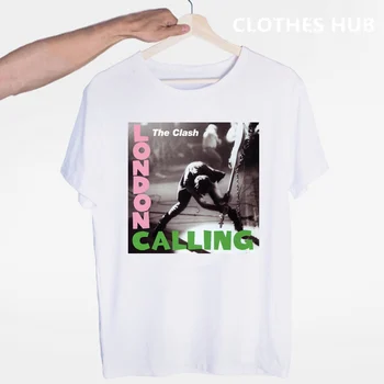 Londonas Zvanot Mūzikas Rokgrupa Sadursme T-krekls O-veida Kakla Īsām Piedurknēm Vasaras Gadījuma Modes Unisex Vīriešu Un Sieviešu Tshirt
