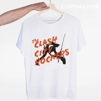 Londonas Zvanot Mūzikas Rokgrupa Sadursme T-krekls O-veida Kakla Īsām Piedurknēm Vasaras Gadījuma Modes Unisex Vīriešu Un Sieviešu Tshirt