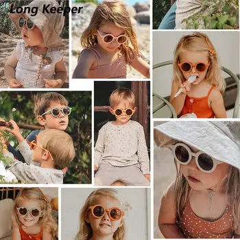 LongKeeper Jaunu Kārtu Bērniem, Saulesbrilles Zēniem, Meitenēm, Bērnu Modes Gudrs Zaļa, Oranža, Saules Brilles Bērnu Toņos Brilles UV400 Oculos