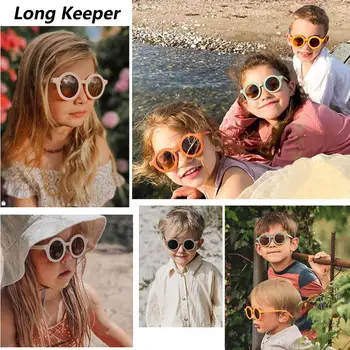 LongKeeper Jaunu Kārtu Bērniem, Saulesbrilles Zēniem, Meitenēm, Bērnu Modes Gudrs Zaļa, Oranža, Saules Brilles Bērnu Toņos Brilles UV400 Oculos