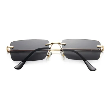LongKeeper Modes Taisnstūra Saulesbrilles Sieviešu Zīmolu, Dizaineru, Vintage bez apmales Saules Brilles Dāmas Retro Nelielu Kvadrātveida Brilles UV400