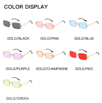 LONSY Jaunu Modes Taisnstūra bez apmales Saulesbrilles Sieviešu Luksusa Zīmolu Dizainera Mazo Personību, Saules Brilles UV400 Toņos Brilles
