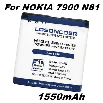 LOSONCOER 1550mAh BL-6Q BL 6Q Akumulatoru Nokia 6700C 6700 7900 E51i N82 N81 E51 Labas Kvalitātes Mobilā Tālruņa Akumulators