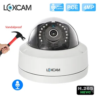 LOXCAM H. 265 HD 48V POE IP Kameras 4MP Audio Skaņu Drošības Āra Ūdensizturīgs IP kameras P2P Onvif CCTV Video Novērošanas Kameras