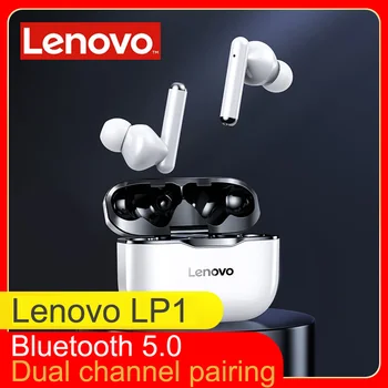 LP1 TWS Bezvadu Austiņas Bluetooth 5.0 Dual Stereo Trokšņa Samazināšanas Bass Touch Kontroles nodaļas Vadītāja tālrunis 300mAH Oriģinālu Lenovo