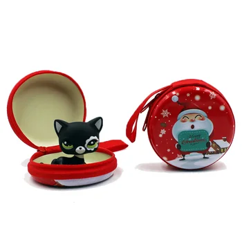 LPS KAĶIS retiem pet shop rotaļlietas pastāvīgā īsiem matiem kaķis, suns, kollijs dachshund cute anime attēls ar Ziemassvētku dāvanu kastē bērnu rotaļlietas