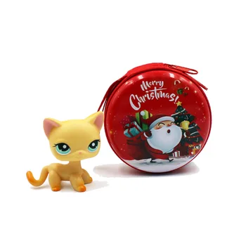 LPS KAĶIS retiem pet shop rotaļlietas pastāvīgā īsiem matiem kaķis, suns, kollijs dachshund cute anime attēls ar Ziemassvētku dāvanu kastē bērnu rotaļlietas