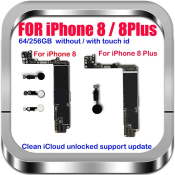 LTE 4G IPhone 8 Plus Mātesplati Atslēgt Ar/BEZ Touch ID Oriģināls Loģika Valdes Labas Pārbaudītas Mainboard iOS Atjauninājumu Sistēma