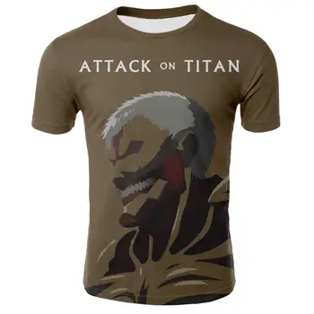 LUCKYFRIDAYF 2019 Uzbrukumu Titan 3D Īsām Piedurknēm Anime t Regulāru T-krekls ar Īsām Piedurknēm Cilvēks Ikdienas Drēbes Plus Izmēra
