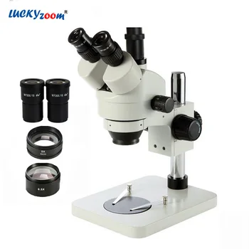 Luckyzoom 3,5 X-180X Palielinājumu Galda Pīlārs Stāvēt Trinokulara Stereo Tālummaiņas Mikroskopa SZM2.0X SZM0.5X Objektīva Bezmaksas Piegāde