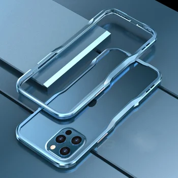 Luksusa Alumīnija sakausējuma Metāla Buferi Gadījumā, iPhone 12 Pro MAX Mini Triecienizturīgs Bruņas Rāmis Gadījumā iPhone12 Pro Max Segums Coque