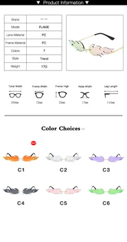 Luksusa Cat Eye Saulesbrilles Sieviešu Vintage Zīmolu Dizainera bez apmales Uguns Liesmas, Saules Brilles Trending Spogulis, Objektīvs, Šauras Brilles UV400