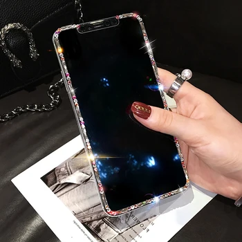 Luksusa Dimanta 9D aizsardzības stiklu iPhone 6S 6 7 8 Plus stikla iphone XR XS MAX 11 12 Pro MAX 12 Mini ekrāna aizsargs