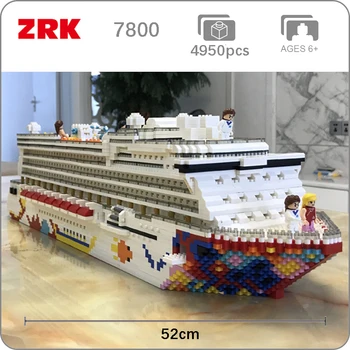 Luksusa Kruīza Lainera Kuģa Lielu Laivu 3D Modeli 4950pcs DIY Dimanta Mini Ēkas Mazo Blokus, Ķieģeļus Rotaļlieta Bērniem, kas nav Kaste