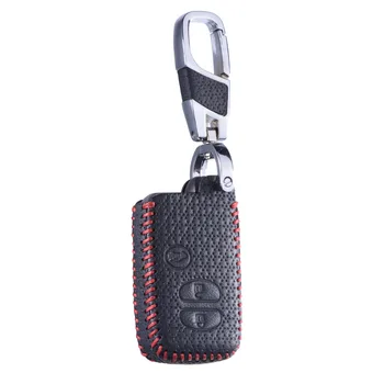 Luksusa kvalitātes Īstas Ādas Atslēgu Vāks Toyota Camry Prado Vainagu 4Runner Venza Land Cruiser Prius Vitz Smart Key chain Gadījumā
