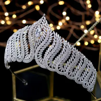 Luksusa līgavas kāzu dāmas kaklarota kubiskā cirkonija kronis 4 gabali, Dubaija juvelierizstrādājumu komplekts zelta kāzu jubilejā, piederumi